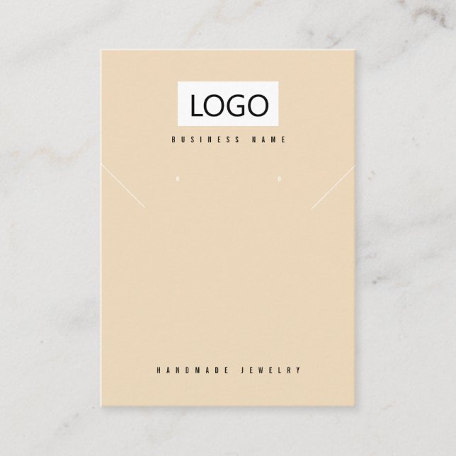 Tarjeta de visualización de collar de joyería beig (Anverso)