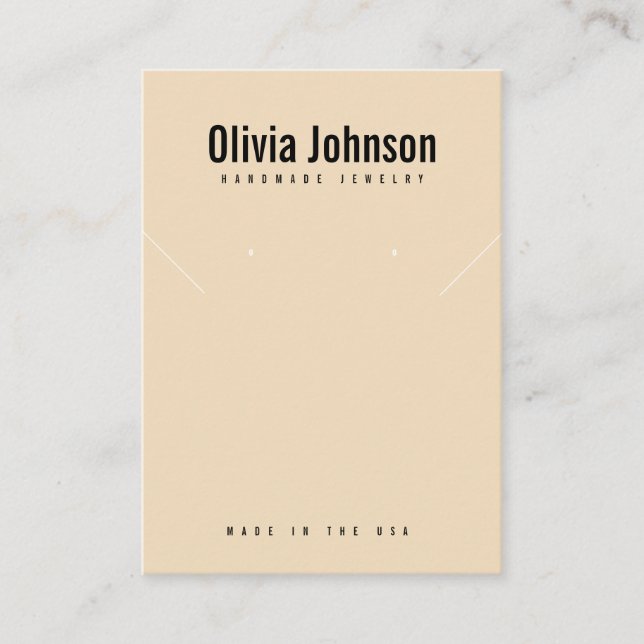 Tarjeta de visualización de collar de joyería beig (Anverso)