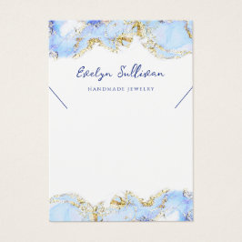 Tarjeta de visualización de collar de mármol azul