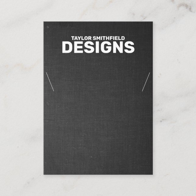 Tarjeta de visualización de collar de tela negra (Anverso)