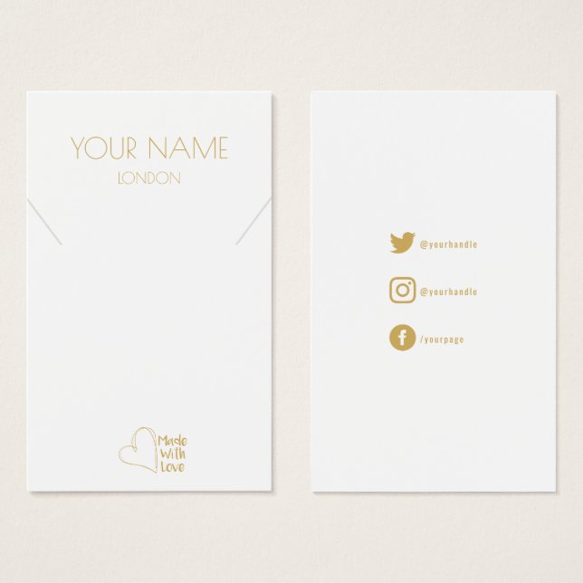 Tarjeta de visualización de collar o pulsera de co (Anverso y reverso)