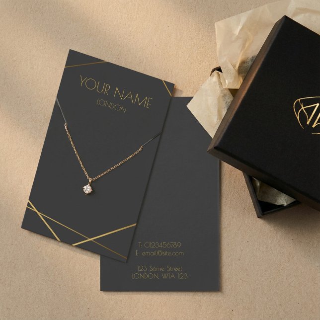 Tarjeta de visualización de collar o pulsera de or (Geometric gold necklace or bracelet display card)