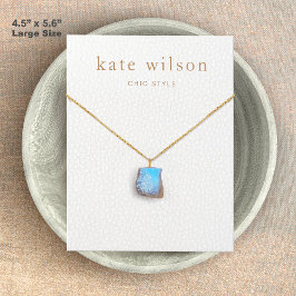 Tarjeta de visualización de collares de cuero blan