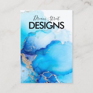 Tarjeta de visualización de color azul dorado