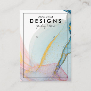 Tarjeta de visualización de color rosa azul dorado