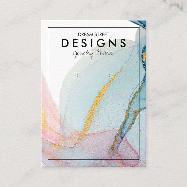 Tarjeta de visualización de color rosa azul dorado (Anverso)