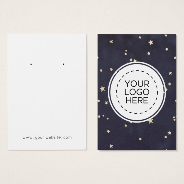Tarjeta de visualización de estrellas de oro azul  (Anverso y reverso)