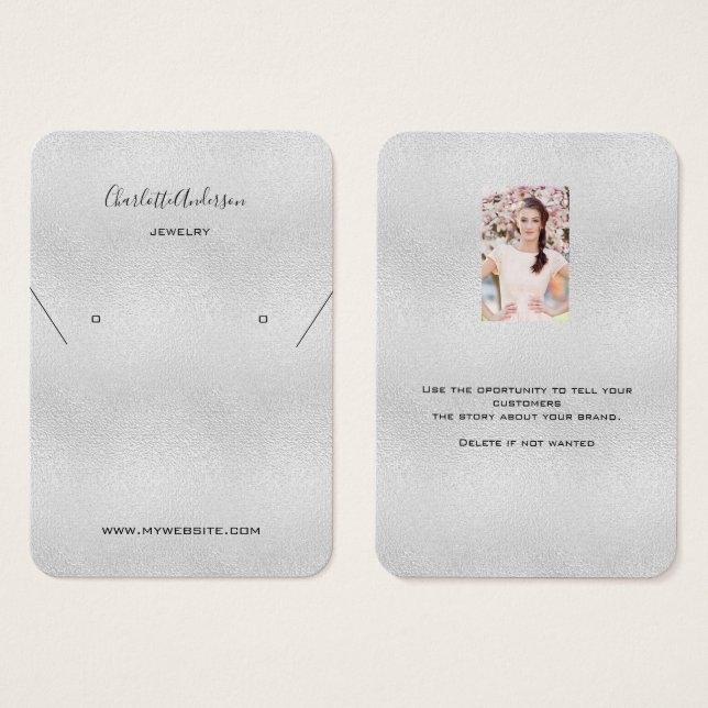 Tarjeta de visualización de fotografías de joyas d (Anverso y reverso)