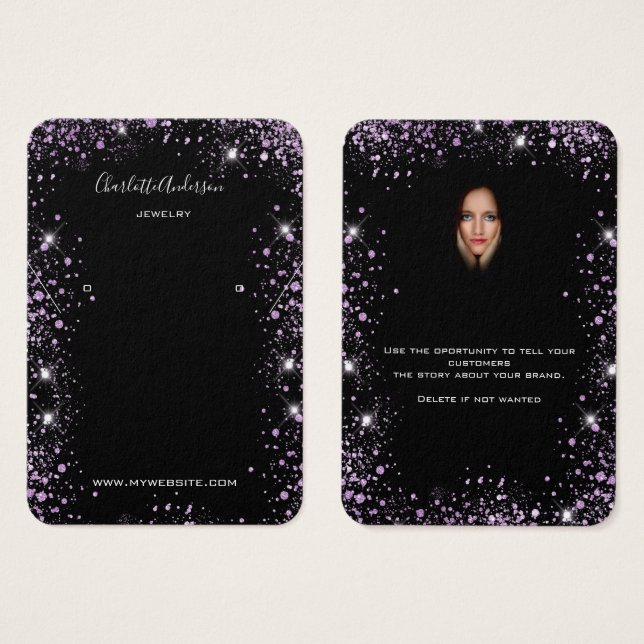 Tarjeta de visualización de fotos de pendientes pú (Anverso y reverso)