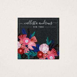 Tarjeta de visualización de giro cursiva floral ne