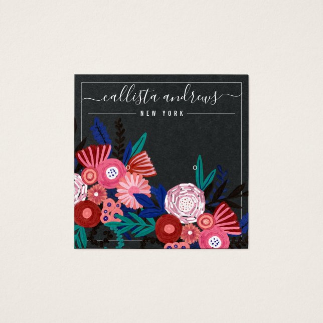 Tarjeta de visualización de giro cursiva floral ne (Anverso)