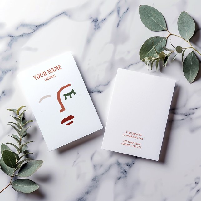 Tarjeta de visualización de ilustracion facial mod (Modern face illustration Earring display card. A unique solution to show off your brand.)