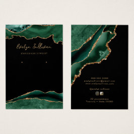 tarjeta de visualización de joyas de ágata verde e