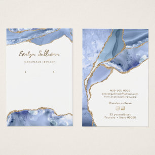 Tarjeta de visualización de joyas de agate azul Co
