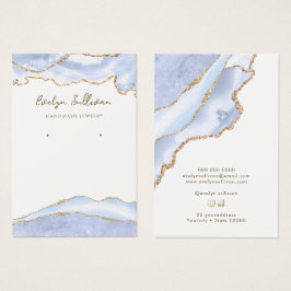 tarjeta de visualización de joyas de agate azul pa