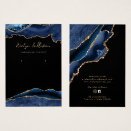 Tarjeta de visualización de joyas de agate azul y