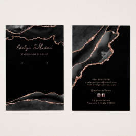 Tarjeta de visualización de joyas de agate de oro