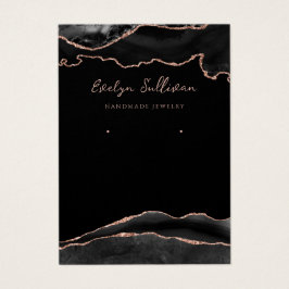 Tarjeta de visualización de joyas de agate de oro