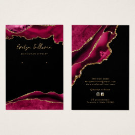 Tarjeta de visualización de joyas de agate magenta