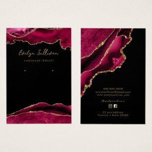 Tarjeta de visualización de joyas de agate magenta