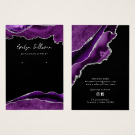 Tarjeta de visualización de joyas de agate morado