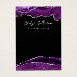 Tarjeta de visualización de joyas de agate morado 