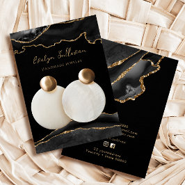 Tarjeta de visualización de joyas de agate negro y