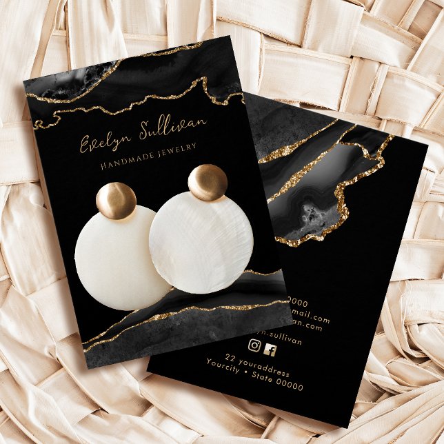 Tarjeta de visualización de joyas de agate negro y (Subido por el creador)