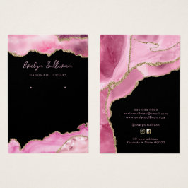 Tarjeta de visualización de joyas de agate rosa ca