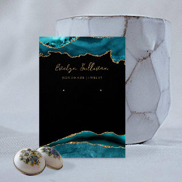Tarjeta de visualización de joyas de agate verde a