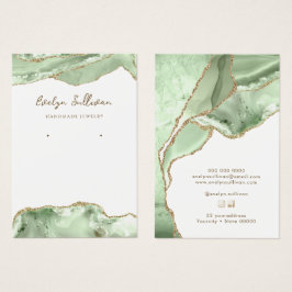 Tarjeta de visualización de joyas de ágate verde J