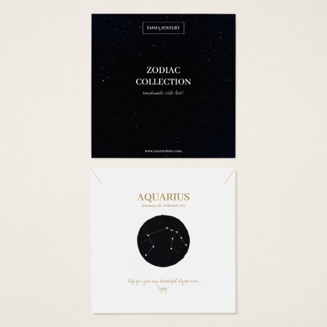 Tarjeta de visualización de joyas de Aquarius Rótu (Anverso y reverso)