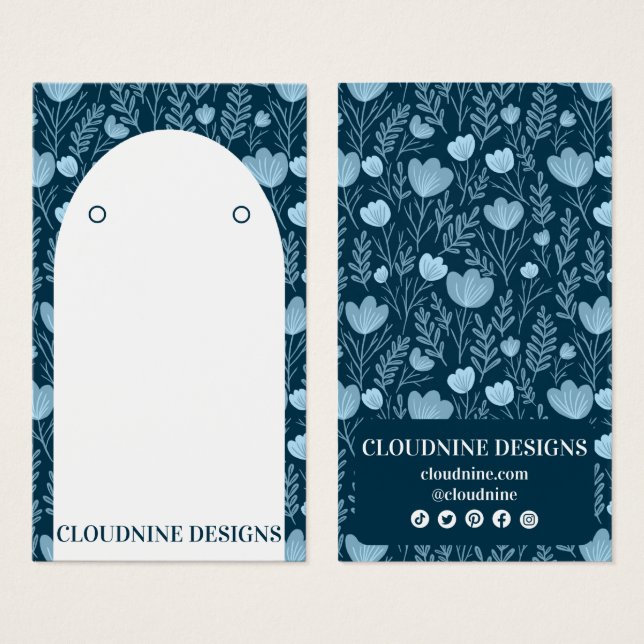 Tarjeta de visualización de joyas de arco floral a (Anverso y reverso)