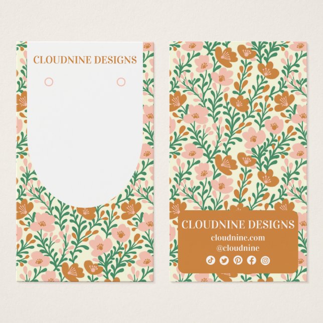 Tarjeta de visualización de joyas de arco floral r (Anverso y reverso)