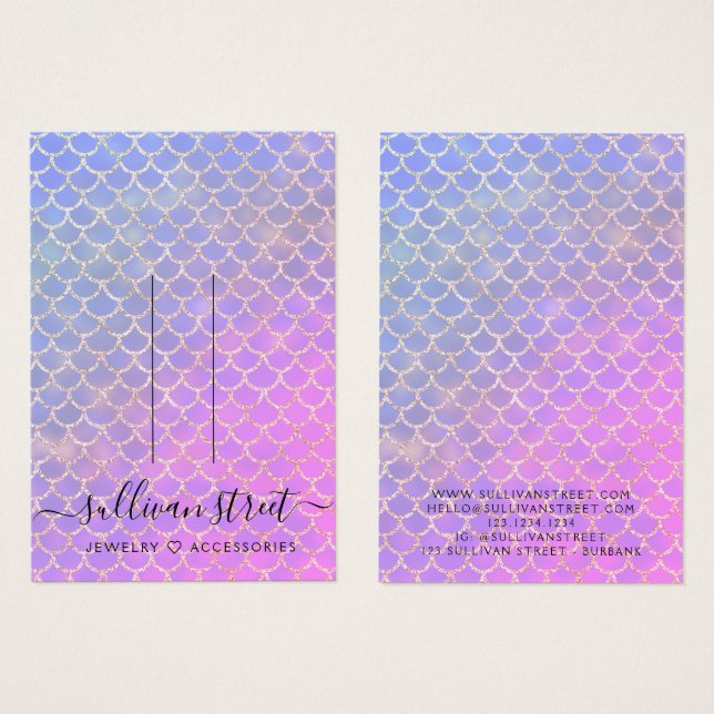 Tarjeta de visualización de Joyas de clip de pelo  (Anverso y reverso)