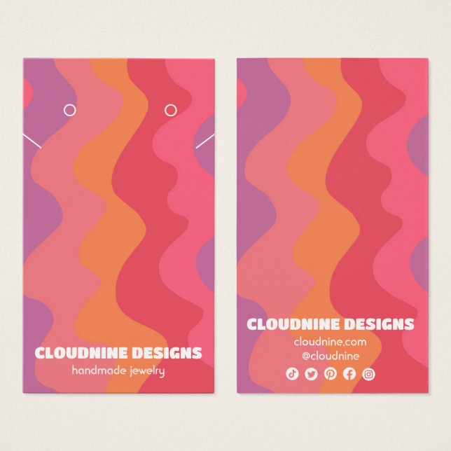 Tarjeta de visualización de joyas de collar de col (Anverso y reverso)