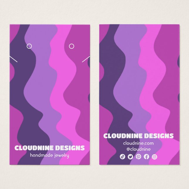 Tarjeta de visualización de joyas de collar de col (Anverso y reverso)
