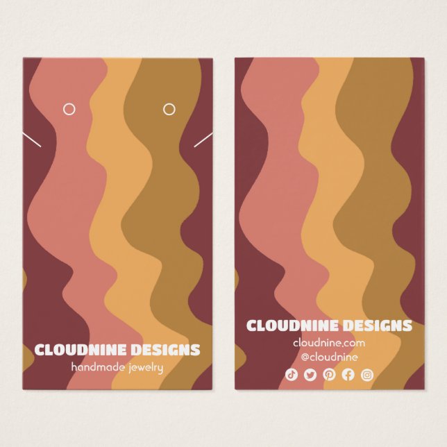 Tarjeta de visualización de joyas de collar de col (Anverso y reverso)