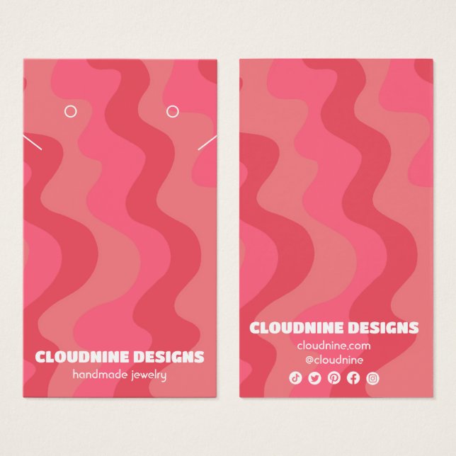 Tarjeta de visualización de joyas de collar de col (Anverso y reverso)