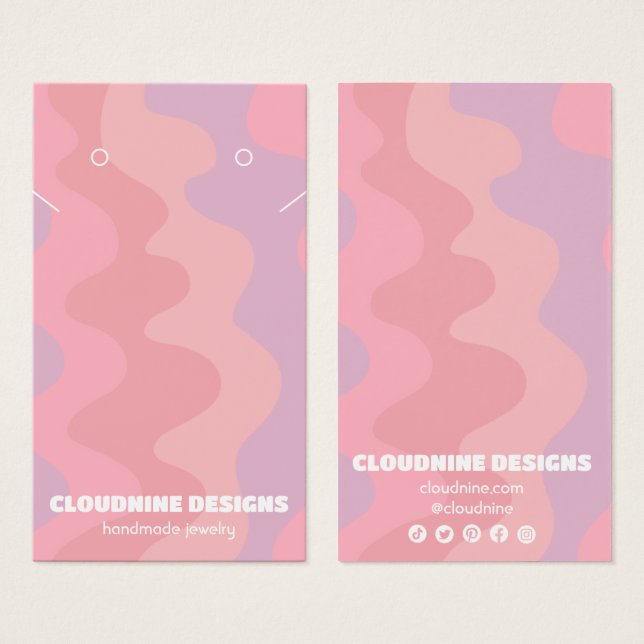 Tarjeta de visualización de joyas de collar de col (Anverso y reverso)