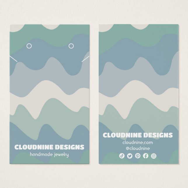 Tarjeta de visualización de joyas de collar de col (Anverso y reverso)