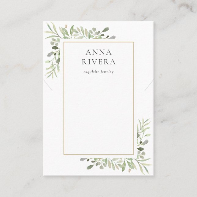 Tarjeta de visualización de joyas de collar de col (Anverso)