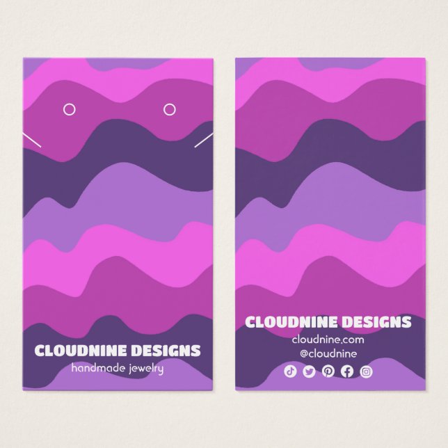 Tarjeta de visualización de joyas de collar de col (Anverso y reverso)