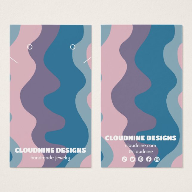 Tarjeta de visualización de joyas de collar de col (Anverso y reverso)