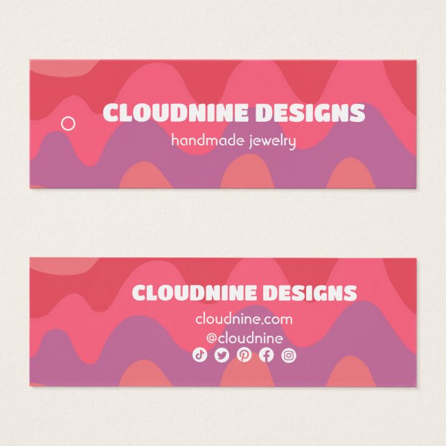 Tarjeta de visualización de joyas de collar de eti (Anverso y reverso)