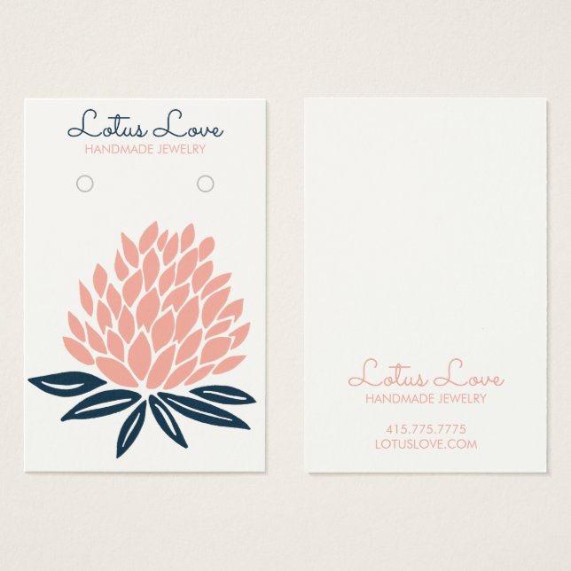 Tarjeta de visualización de joyas de collar de flo (Anverso y reverso)