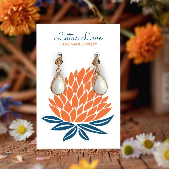 Tarjeta de visualización de joyas de collar de flo (Lotus Flower Earring Necklace Jewelry Display Card
)