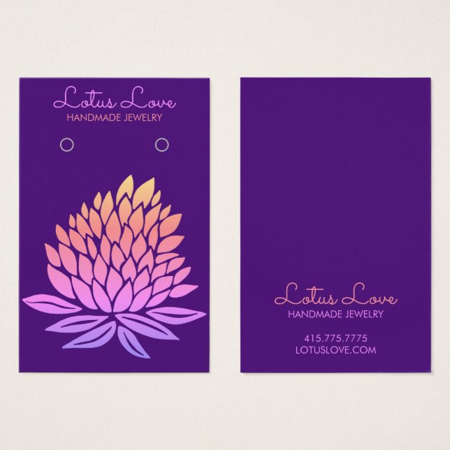 Tarjeta de visualización de joyas de collar de flo (Anverso y reverso)