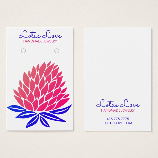 Tarjeta de visualización de joyas de collar de flo (Anverso y reverso)