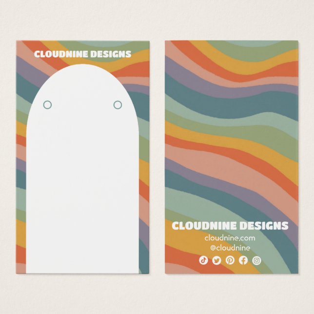 Tarjeta de visualización de joyas de collar de ond (Anverso y reverso)